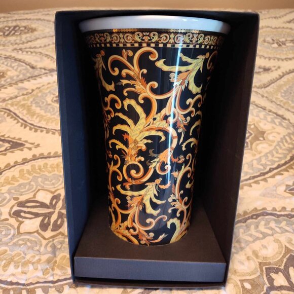 NEW/NEVER USED MINT VERSACE ROSENTHAL BAROCCO 10.23” VASE W/ORIGINAL BOX & TAGS - Picture 1 of 6